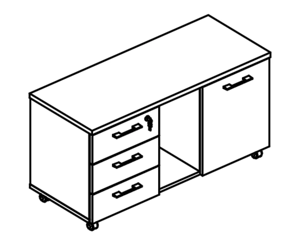 Тумба для оргтехники 83 (топ ДСП) Alta