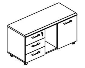 Тумба для оргтехники 110 (топ МДФ) Alta images