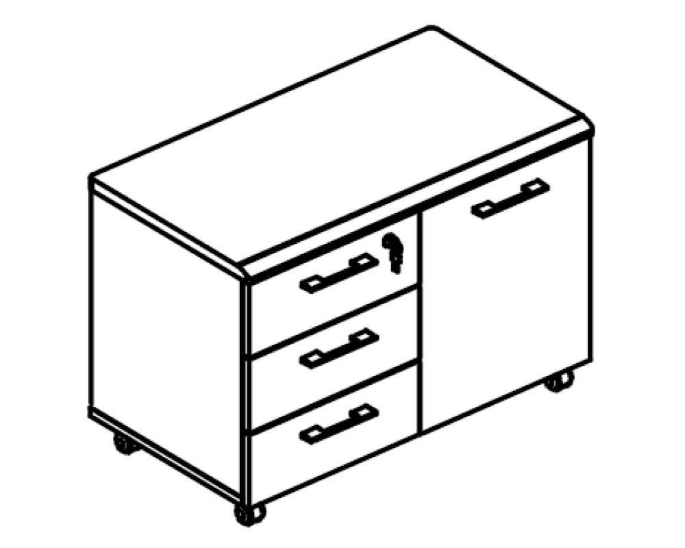 Тумба под оргтехнику 83 (топ МДФ) Alta