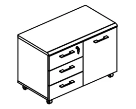 Тумба под оргтехнику 83 (топ МДФ) Alta images