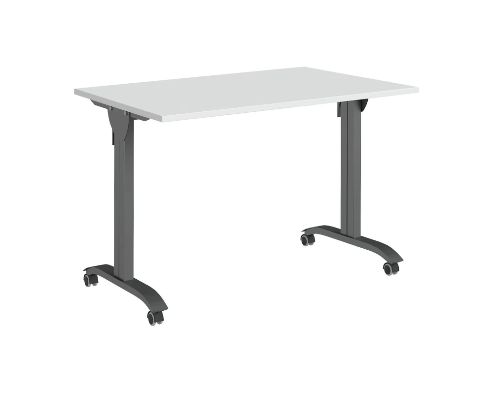 Стол мобильный складной 120 закругленная опора Тренд Метал / Trend Metal Белый