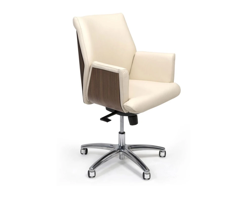 Кресло Zeus/B Натуральная кожа, Бежевый/Орех