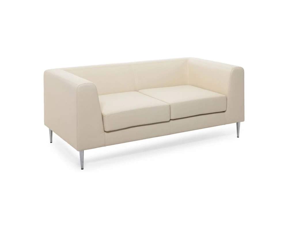 Диван 2-х местный Eva Up хром Натуральная кожа, Бежевый