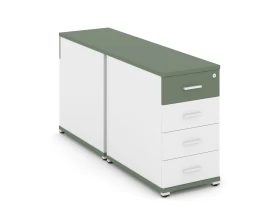 Тумба двухсторонняя опорная/приставная 4 ящ. CN.DTGO-002 W 420x1480x750 Концепт / Concept images