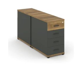 Тумба двухсторонняя опорная/приставная 4 ящ. CN.DTGO-002 W 420x1480x750 Концепт / Concept images