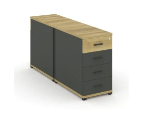 Тумба двухсторонняя опорная/приставная 4 ящ. CN.DTGO-002 W 420x1480x750 Концепт / Concept images