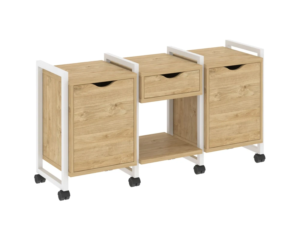 Тумба на колесных опорах наборная. Вариант №7 1440х460х767 Лофт / Loft