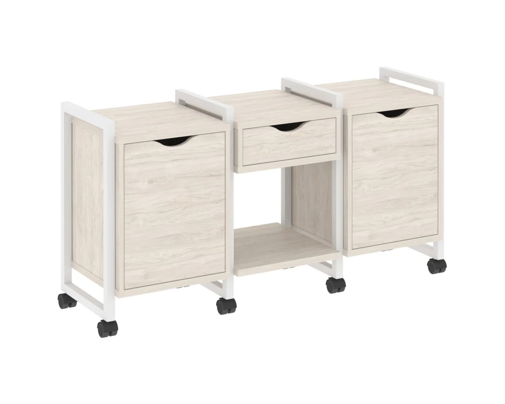 Тумба на колесных опорах наборная. Вариант №7 1440х460х767 Лофт / Loft