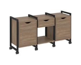 Тумба на колесных опорах наборная. Вариант №7 1440х460х767 Лофт / Loft images