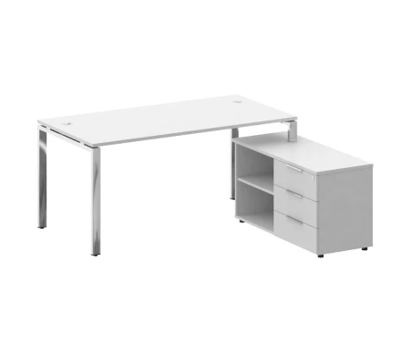 Стол рабочий руководителя с опорной тумбой правый 1700x1620x750 Метал Систем Директ / Metal System Direct