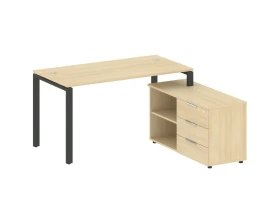 Рабочая станция на П-образном м/к с опорной тумбой правая 150x152x75 Метал Систем / Metal System images