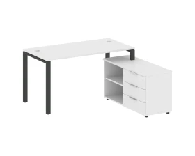 Рабочая станция на П-образном м/к с опорной тумбой правая 150x152x75 Метал Систем / Metal System images