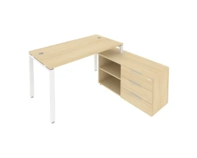 Рабочая станция на П-образном м/к с опорной тумбой правая 150x152x75 Метал Систем / Metal System images