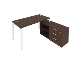 Рабочая станция на П-образном м/к с опорной тумбой правая 150x152x75 Метал Систем / Metal System images