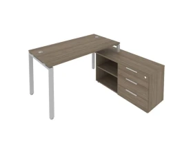 Рабочая станция на П-образном м/к с опорной тумбой правая 150x152x75 Метал Систем / Metal System images