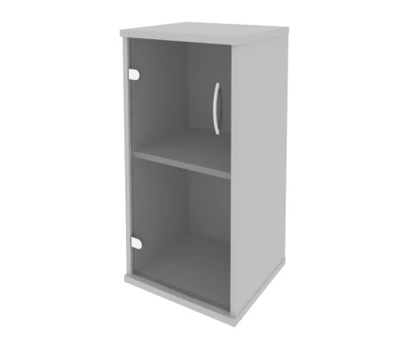 Офисный шкаф низкий узкий левый 1 низкая дверь стекло Рива / Riva