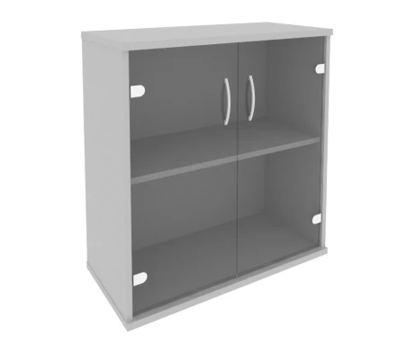 Шкаф низкий широкий 2 низкие двери стекло Рива / Riva