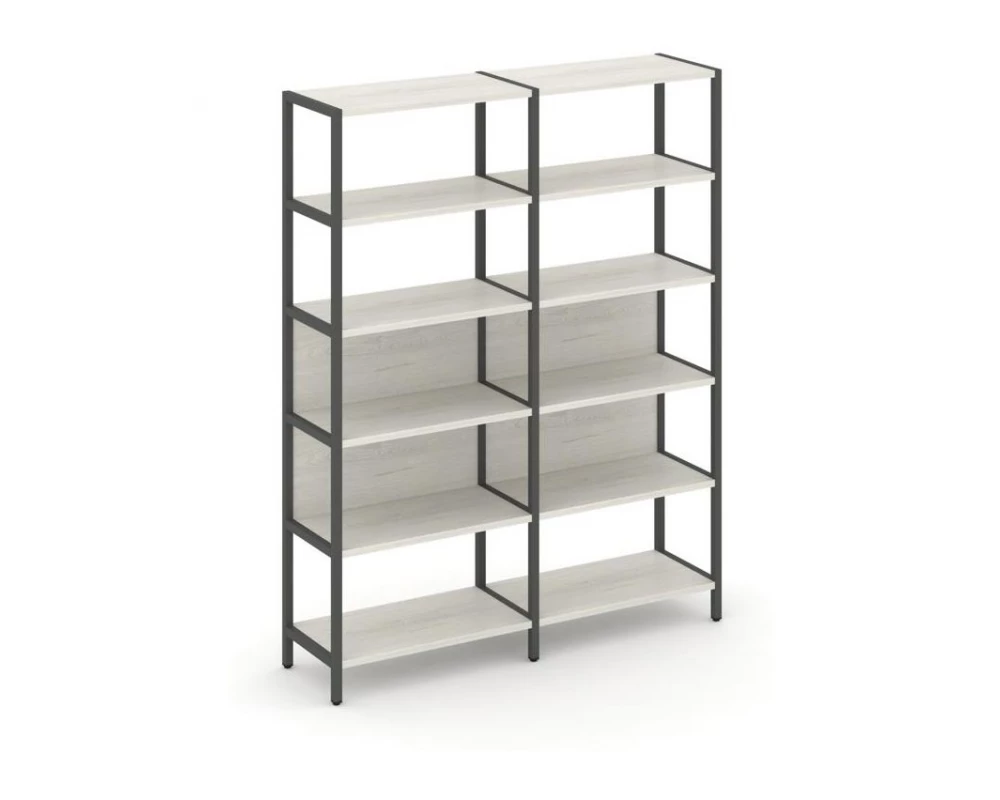Двухсекционный стеллаж пятиярусный 1590х400х1980 Shelf System
