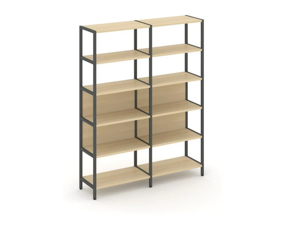 Двухсекционный стеллаж пятиярусный 1590х400х1980 Shelf System