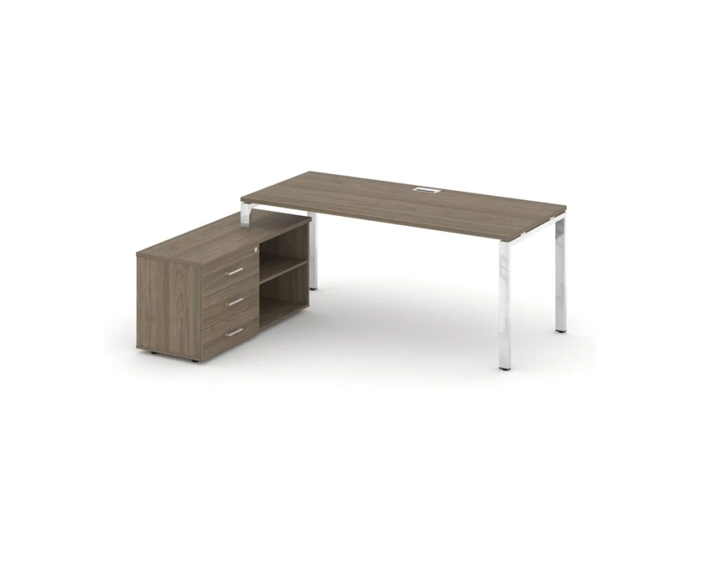 Стол письменный с греденцией левой на П-образном каркасе 1580x700x750 Стайл Проджект Директ Люкс / Style Project Direct Lux