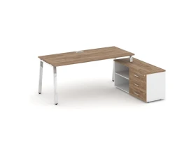 Стол письменный с греденцией правой на А-образном каркасе 1580x800x750 Стайл Проджект Директ Люкс / Style Project Direct Lux images