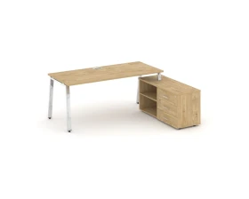 Стол письменный с греденцией правой на А-образном каркасе 1580x800x750 Стайл Проджект Директ Люкс / Style Project Direct Lux images