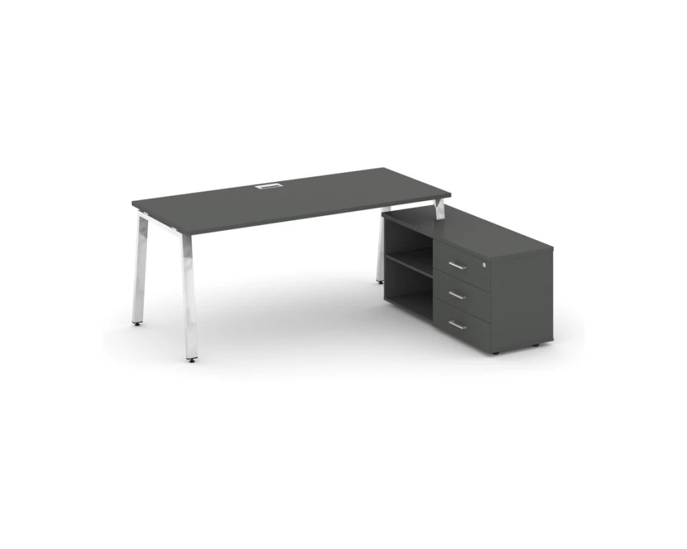 Стол письменный с греденцией правой на А-образном каркасе 1780x700x750 Стайл Проджект Директ Люкс / Style Project Direct Lux