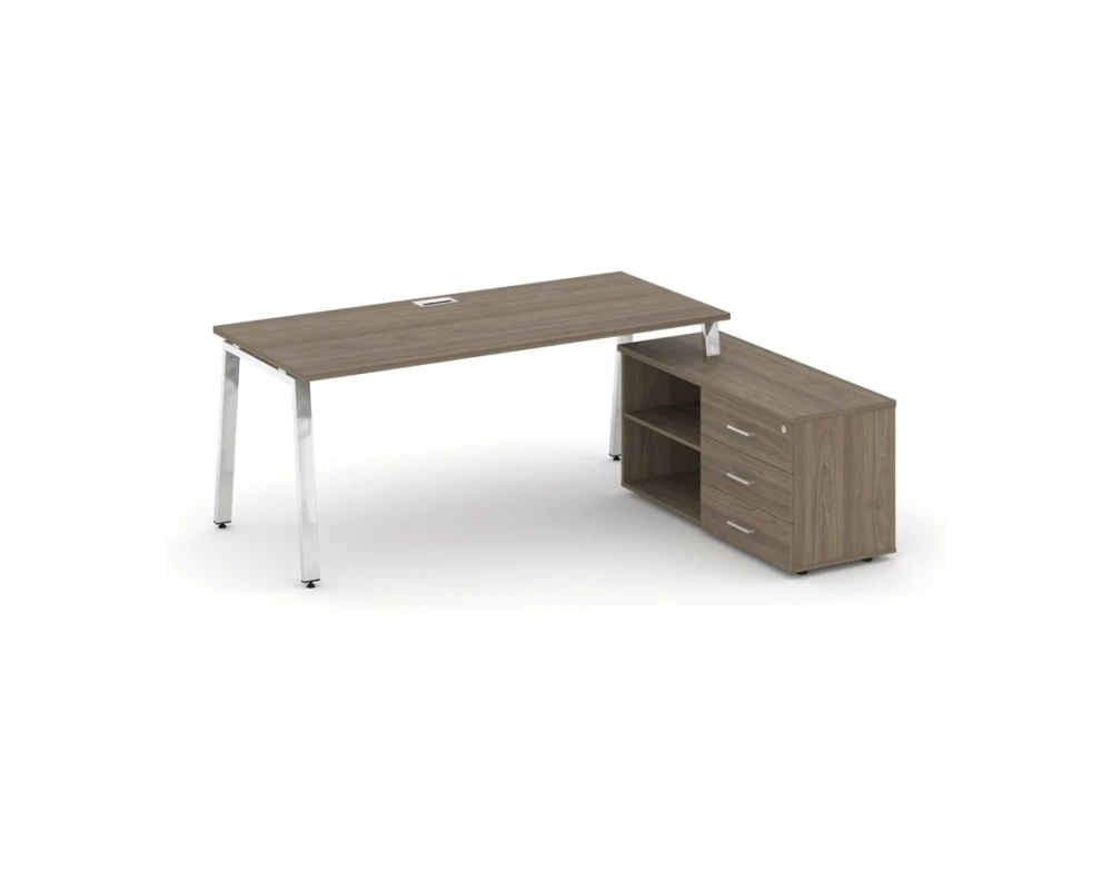 Стол письменный с греденцией правой на А-образном каркасе 1780x700x750 Стайл Проджект Директ Люкс / Style Project Direct Lux