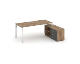 Стол письменный с греденцией правой на П-образном каркасе 1380x700x750 Стайл Проджект Директ Люкс / Style Project Direct Lux images