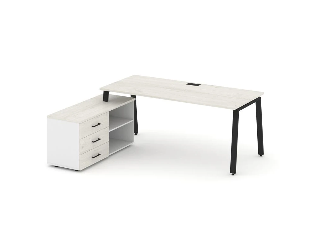 Стол письменный с греденцией левой на А-образном каркасе 1980x1480x750 Стайл Проджект Директ / Style Project Direct