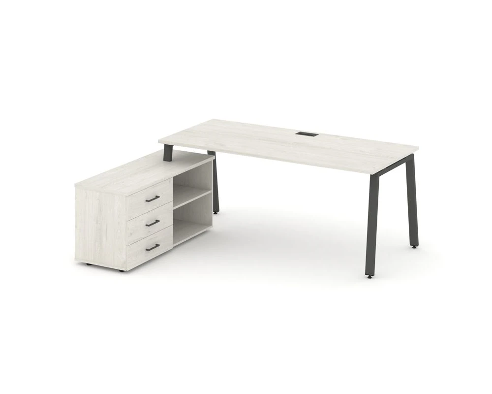 Стол письменный с греденцией левой на А-образном каркасе 1980x1480x750 Стайл Проджект Директ / Style Project Direct