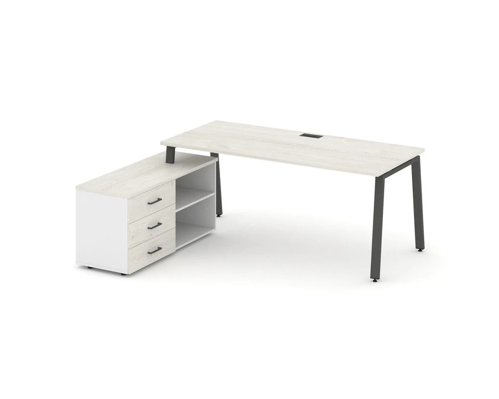 Стол письменный с греденцией левой на А-образном каркасе 1980x1580x750 Стайл Проджект Директ / Style Project Direct