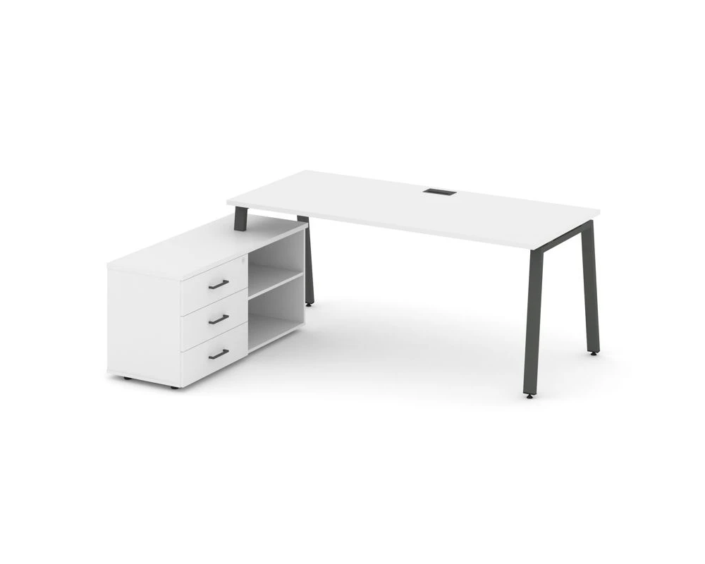 Стол письменный с греденцией левой на А-образном каркасе 1980x1580x750 Стайл Проджект Директ / Style Project Direct