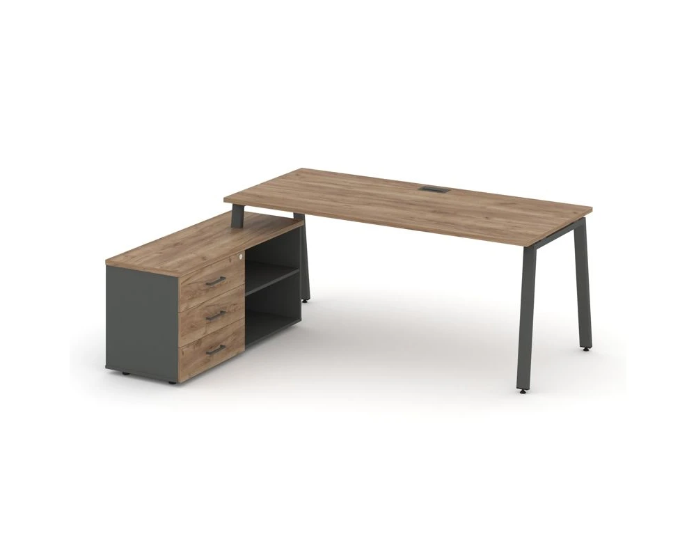 Стол письменный с греденцией левой на А-образном каркасе 1980x1580x750 Стайл Проджект Директ / Style Project Direct