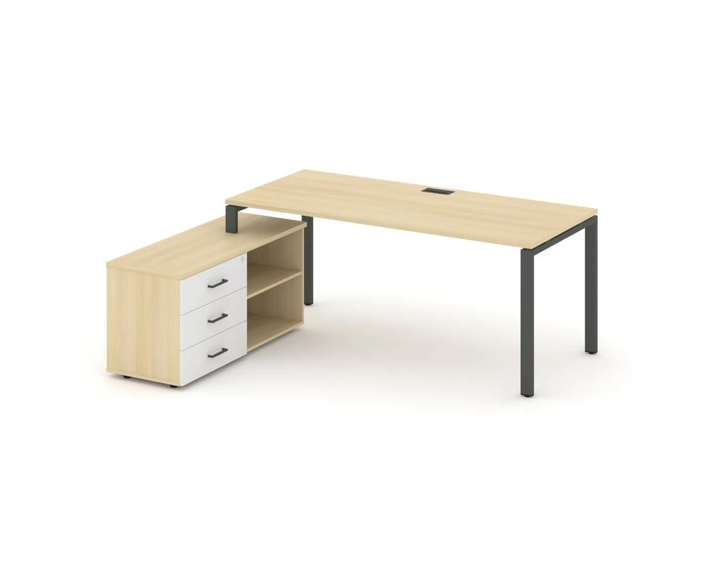 Стол письменный с греденцией левой на П-образном каркасе 1580x1480x750 Стайл Проджект Директ / Style Project Direct