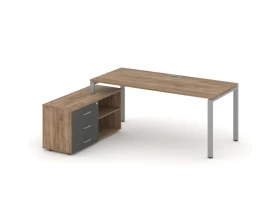 Стол письменный с греденцией левой на П-образном каркасе 1580x1480x750 Стайл Проджект Директ / Style Project Direct images