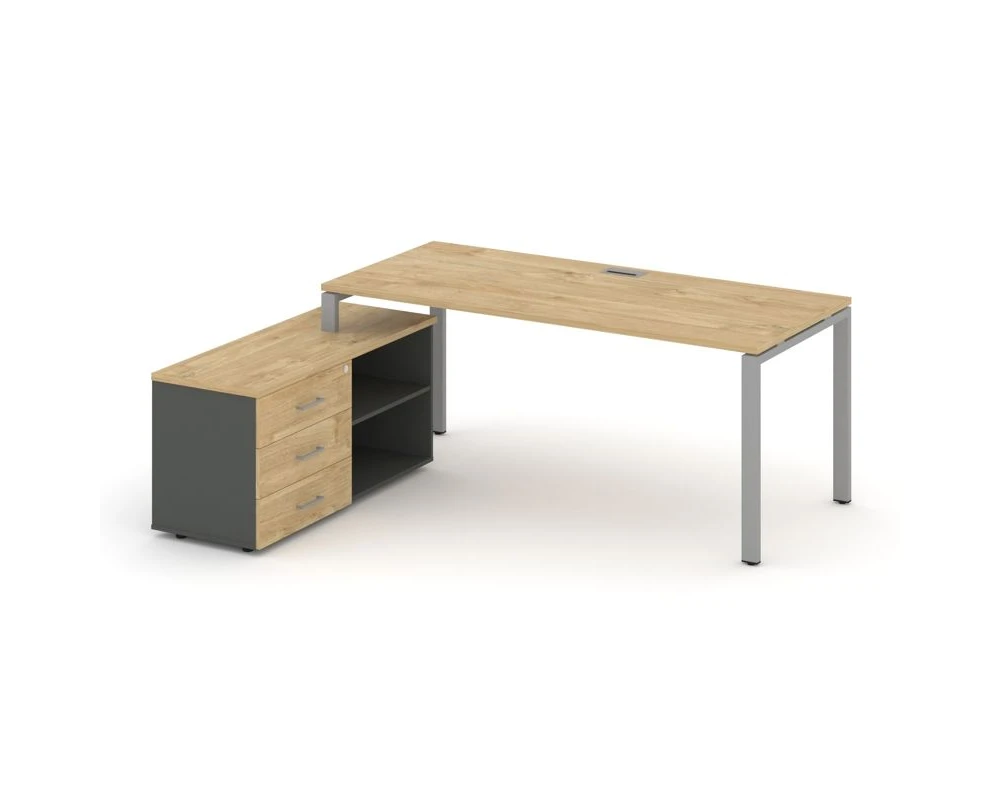 Стол письменный с греденцией левой на П-образном каркасе 1580x1580x750 Стайл Проджект Директ / Style Project Direct