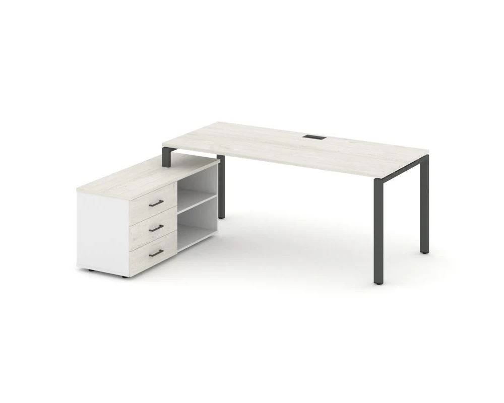 Стол письменный с греденцией левой на П-образном каркасе 1580x1580x750 Стайл Проджект Директ / Style Project Direct