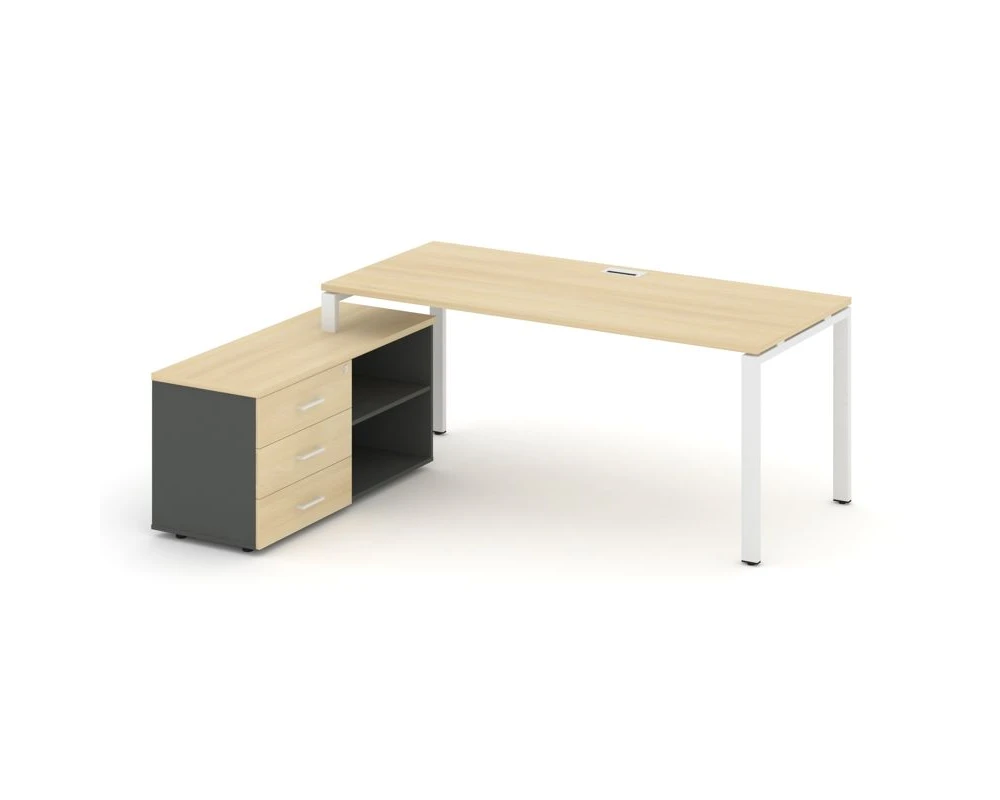 Стол письменный с греденцией левой на П-образном каркасе 1780x1580x750 Стайл Проджект Директ / Style Project Direct