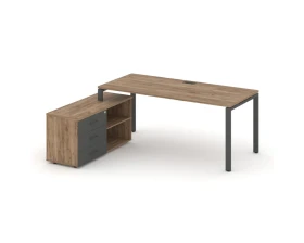 Стол письменный с греденцией левой на П-образном каркасе 1980x1480x750 Стайл Проджект Директ / Style Project Direct images