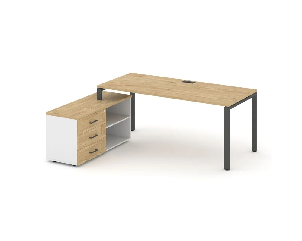 Стол письменный с греденцией левой на П-образном каркасе 1980x1580x750 Стайл Проджект Директ / Style Project Direct