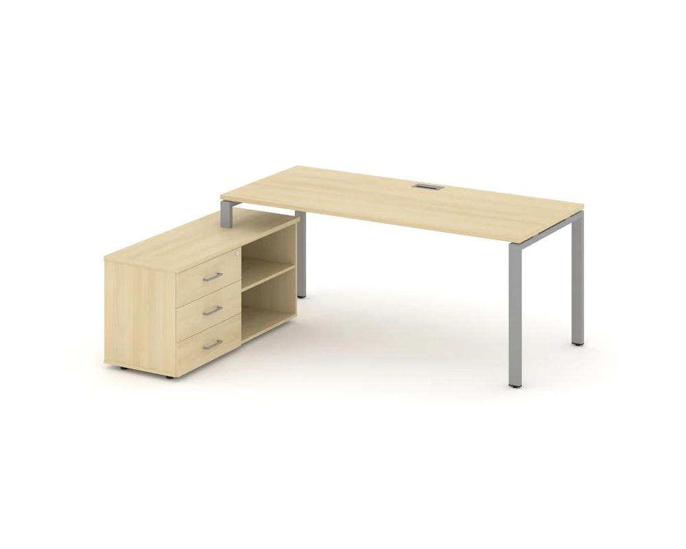 Стол письменный с греденцией левой на П-образном каркасе 1980x1580x750 Стайл Проджект Директ / Style Project Direct