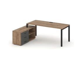 Стол письменный с греденцией левой на П-образном каркасе 2180x1580x750 Стайл Проджект Директ / Style Project Direct images