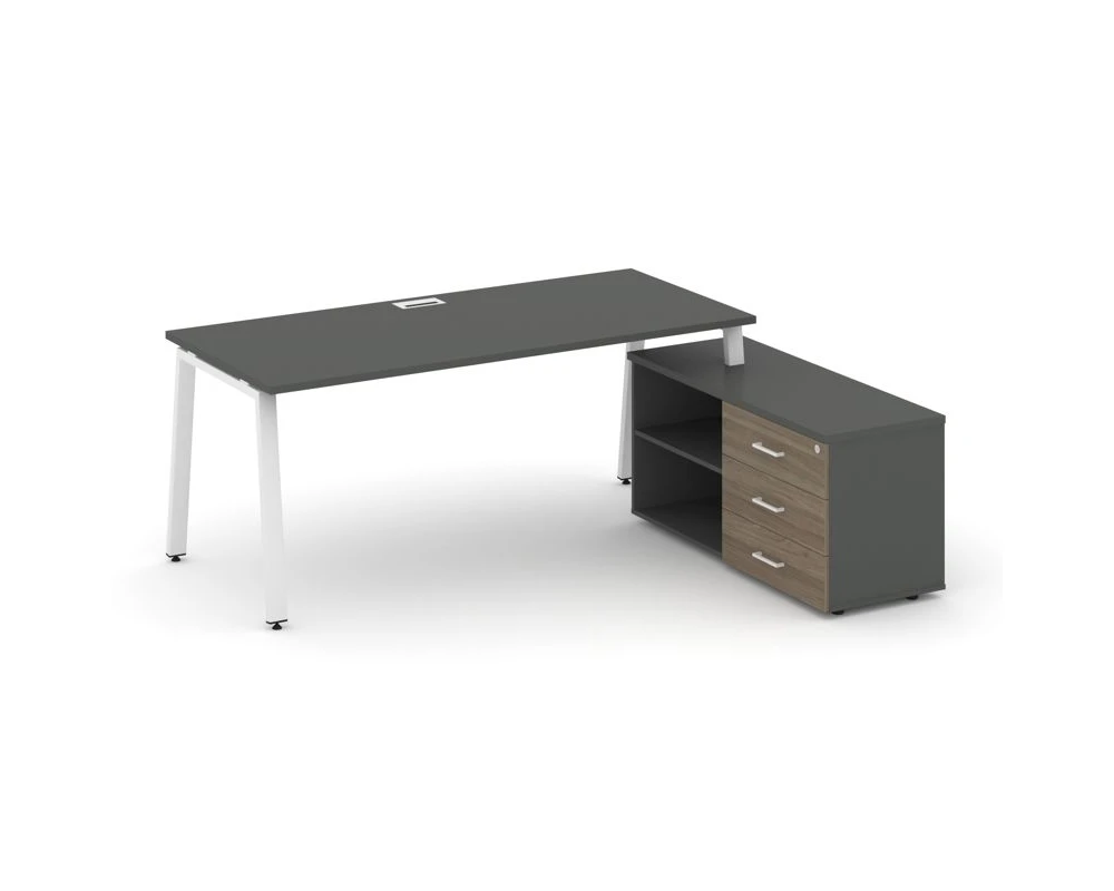 Стол письменный с греденцией правой на А-образном каркасе 1780x1480x750 Стайл Проджект Директ / Style Project Direct