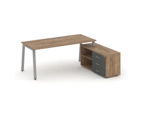 Стол письменный с греденцией правой на А-образном каркасе 1780x1480x750 Стайл Проджект Директ / Style Project Direct images