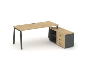 Стол письменный с греденцией правой на А-образном каркасе 1980x1480x750 Стайл Проджект Директ / Style Project Direct images