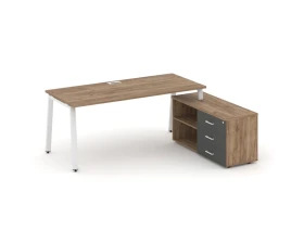 Стол письменный с греденцией правой на А-образном каркасе 1980x1480x750 Стайл Проджект Директ / Style Project Direct images