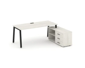 Стол письменный с греденцией правой на А-образном каркасе 1980x1480x750 Стайл Проджект Директ / Style Project Direct images