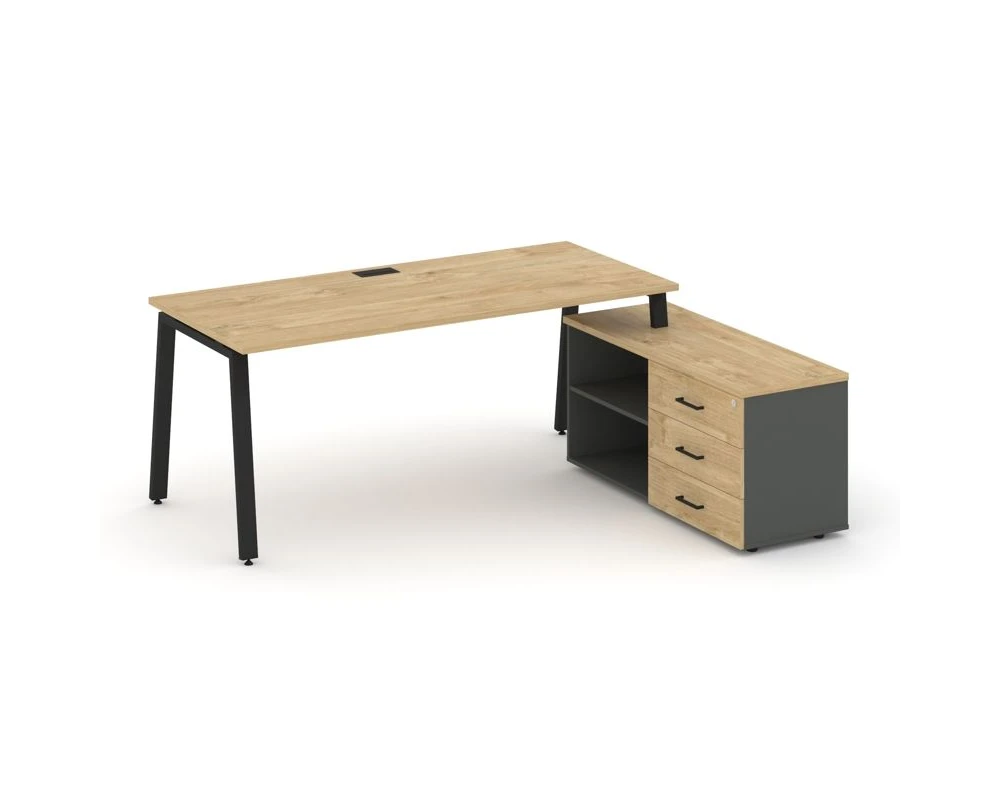 Стол письменный с греденцией правой на А-образном каркасе 1980x1480x750 Стайл Проджект Директ / Style Project Direct