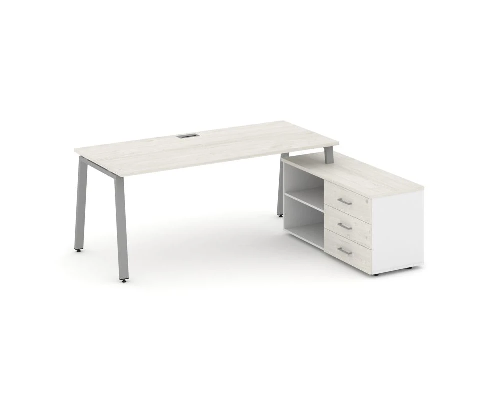 Стол письменный с греденцией правой на А-образном каркасе 1980x1480x750 Стайл Проджект Директ / Style Project Direct